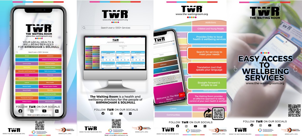 Image showing the different digital screen shots being used as part of the Digital Roadshow
